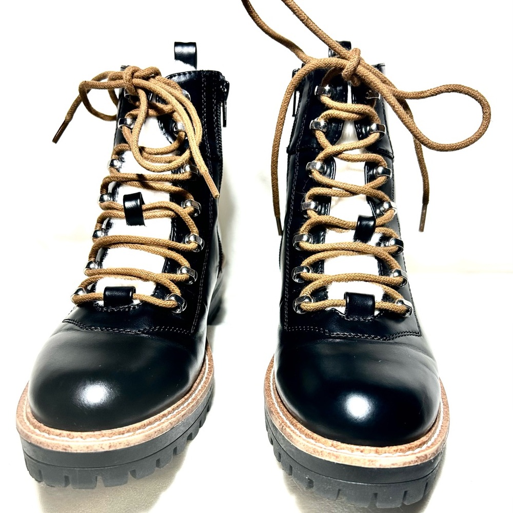 A New Day black warm winter furry lace up round toe women’s ankle booties size 7 - Picture 5 of 12